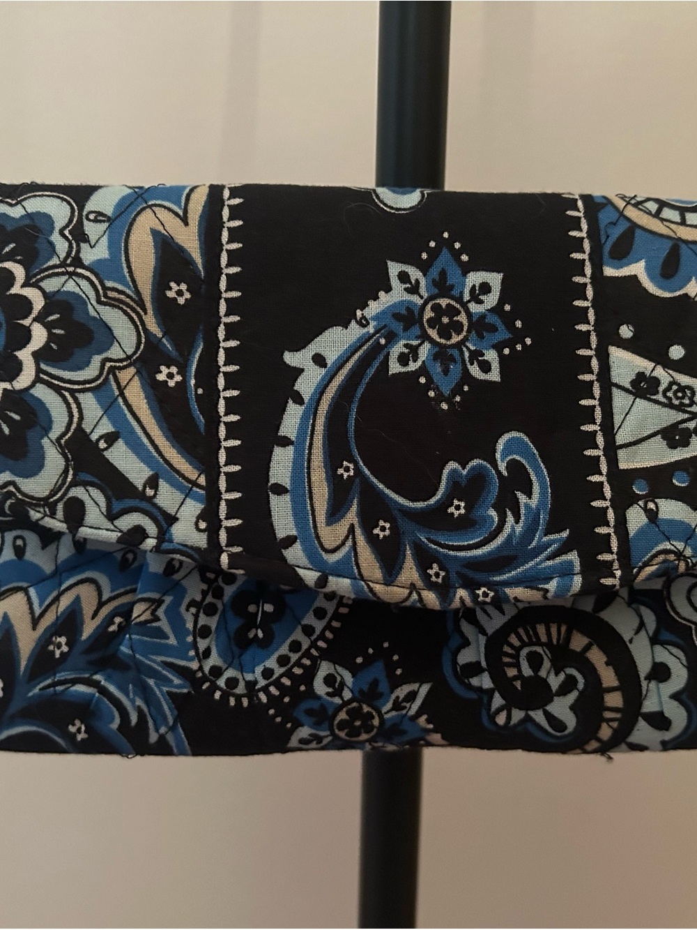 Vera Bradley Black and Blue Paisley Quilted Clutch